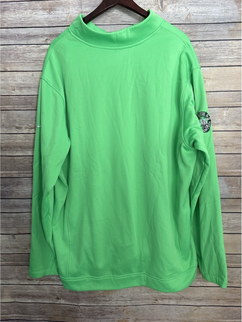 NEW NIKE GOLF Standard Fit Mens 2XL Therma-Fit Green L/S 1/2 Zip Pullover Hootie - Picture 5 of 5